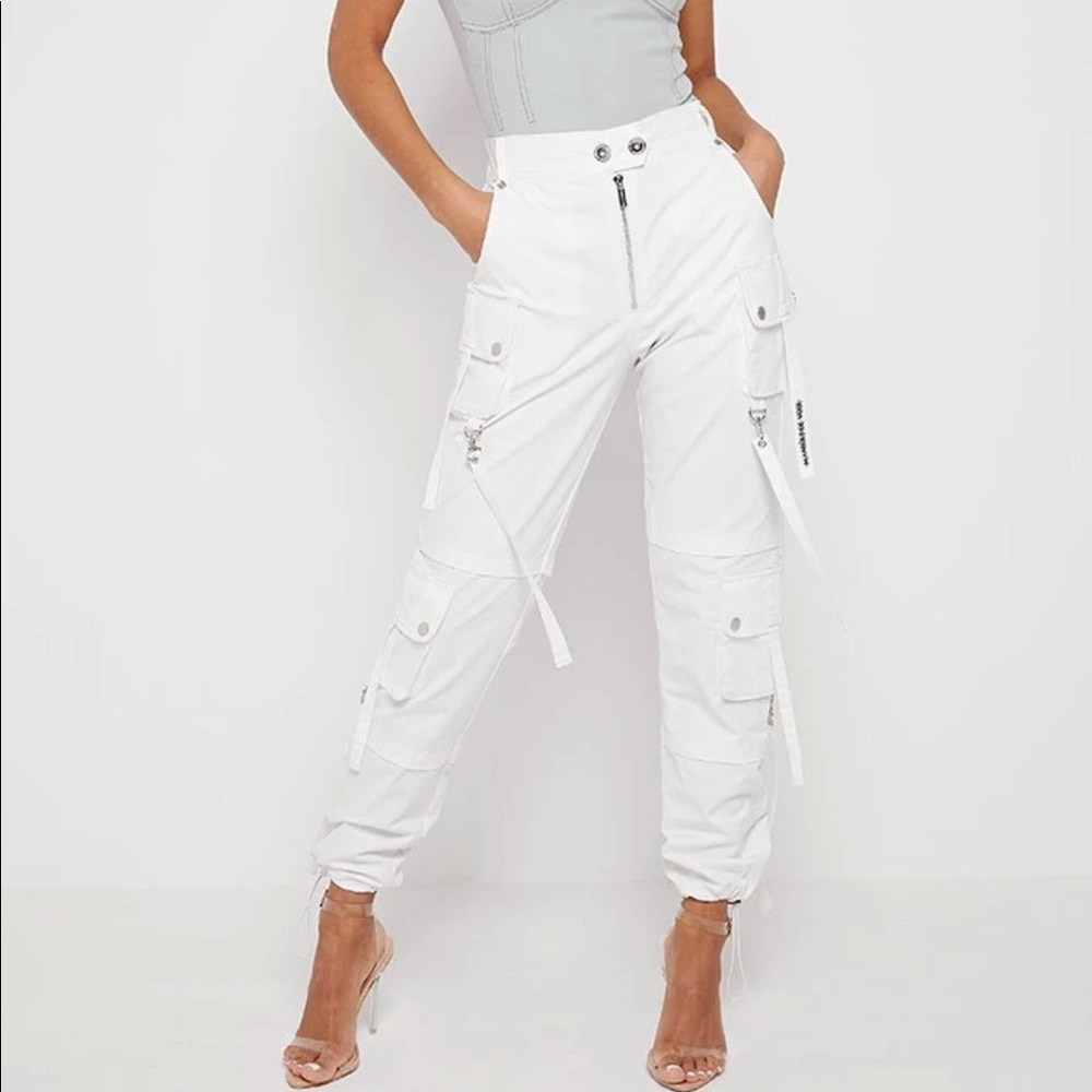 Maniere de voir white cargo trouser pant